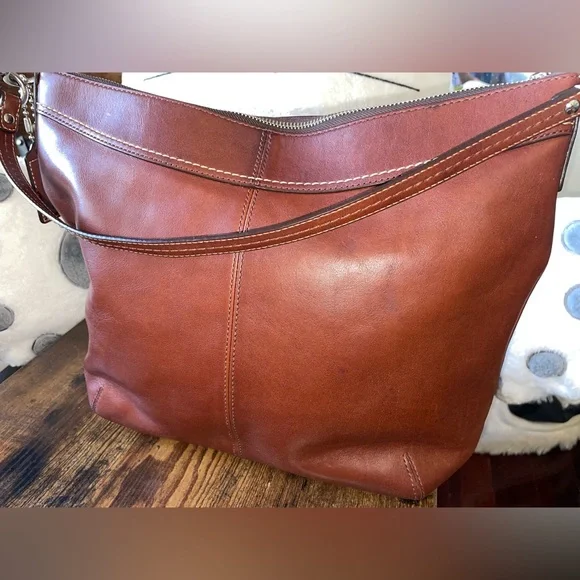 Coach Brown Leather Hobo Shoulder Bag - F13764 + FREE Twilly - Picture 5 of 15